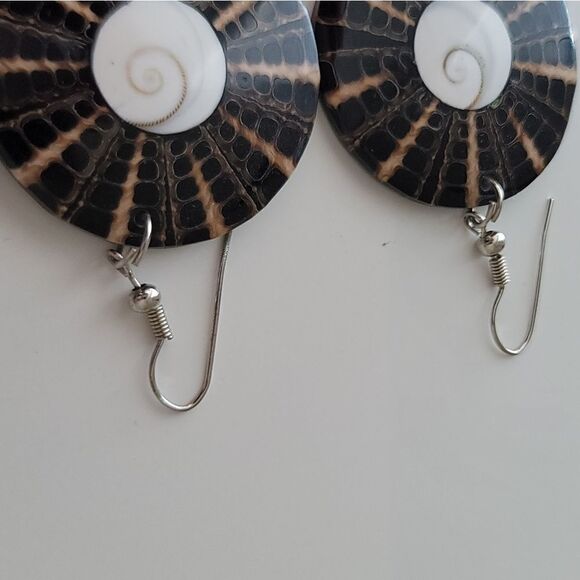 Earrings Geometric Circle Shell Earrings #0338 - Picture 4 of 11